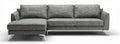 Sectional sofa in grey fabric with metal legs 210 x 90 x 80cm