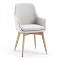 Fabric upholstered dining chair with wooden legs in light gray 55 x 60 x 80cm